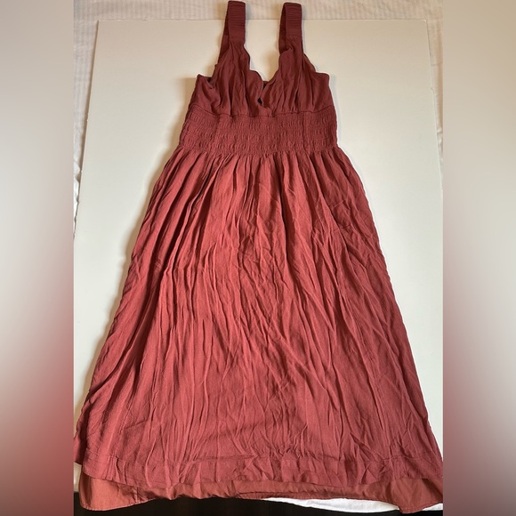 Abercrombie & Fitch Dress Size L Wine Red Fit & Flare Sleeveless Stretch Lined - Picture 1 of 8